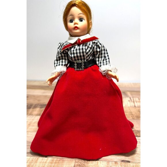 Madame Alexander Gibson Girl Doll With Box - Red Skirt & Checked Top - Vintage C - Picture 1 of 6